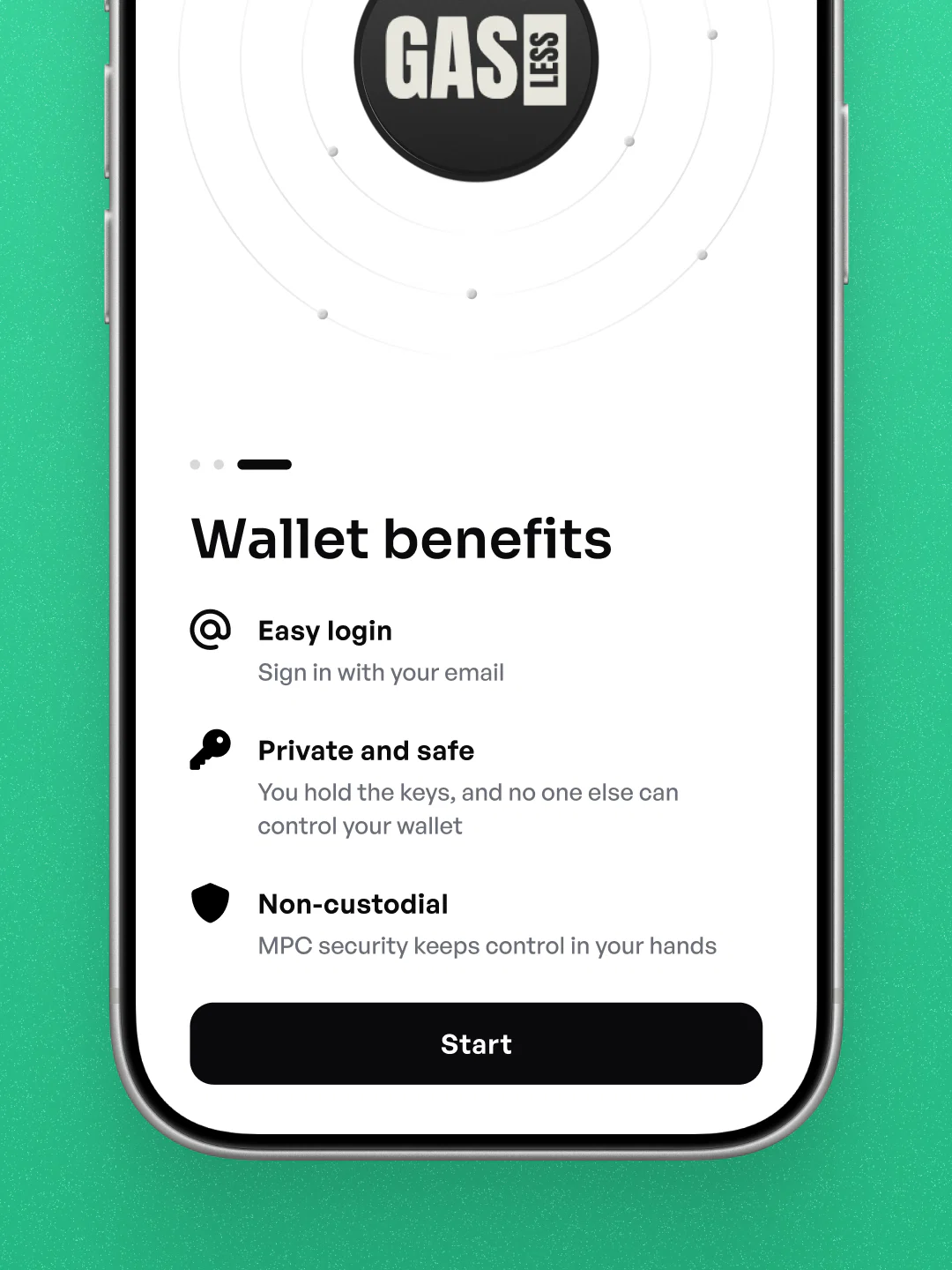 Переваги GasLess Wallet: простий вхід, приватність і самостійне зберігання коштів.